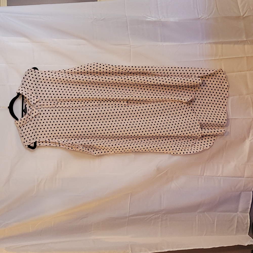 Miss Lili Hi-Lo Sleeveless Sheer Button down Tunic Shirt Sz 3X